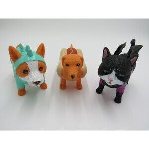 Ankyo Halloween Costume Dogs Dachshund Corgi Black Cat Hard Plastic Figurines